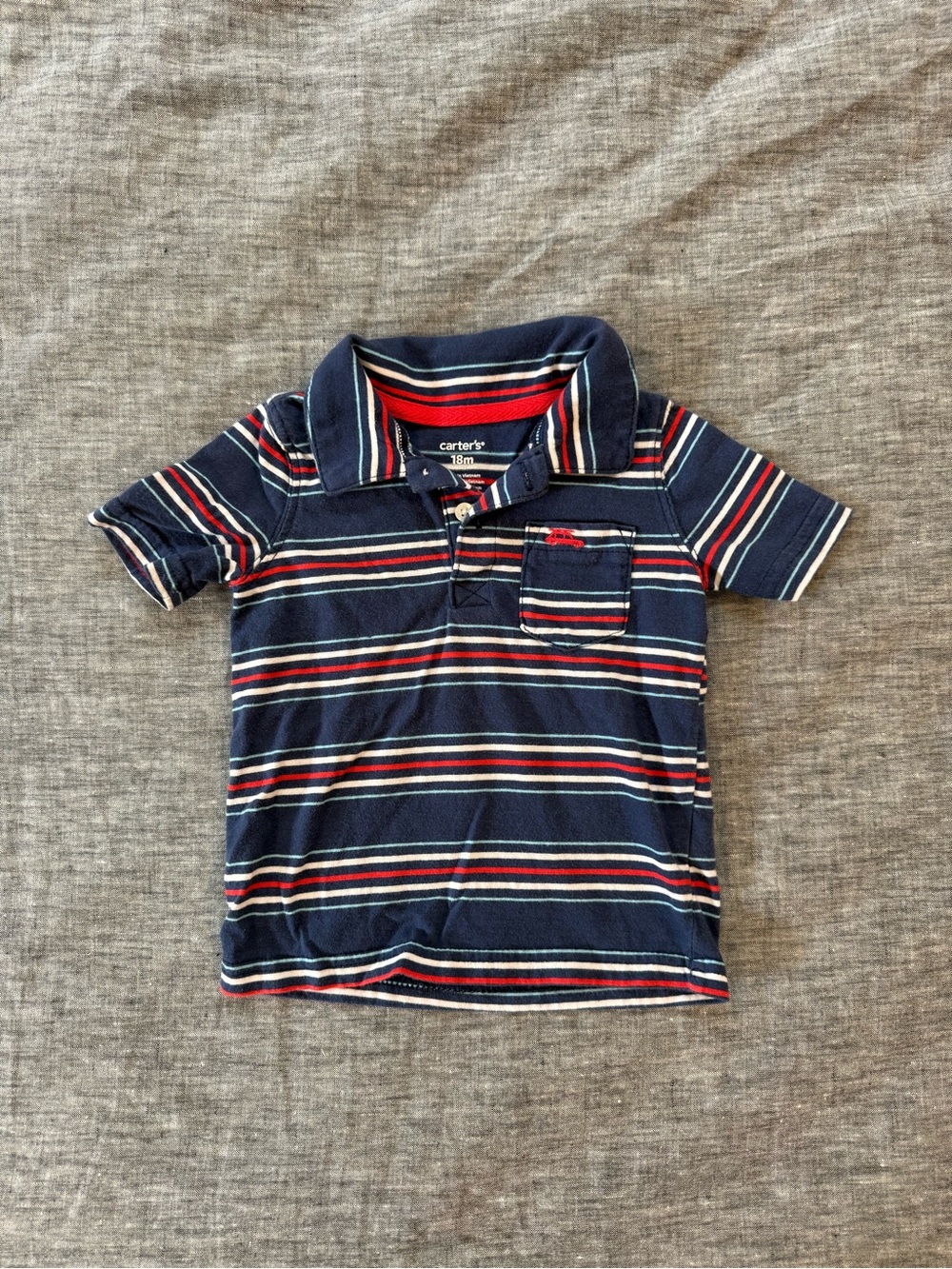 Carter’s red white & blue striped polo
